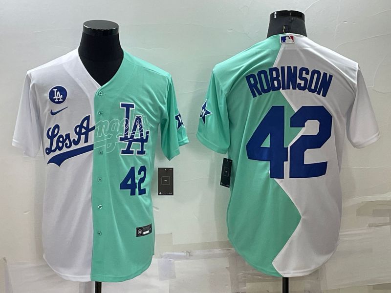Men Los Angeles Dodgers #42 Robinson green white Nike 2022 MLB Jerseys->los angeles dodgers->MLB Jersey